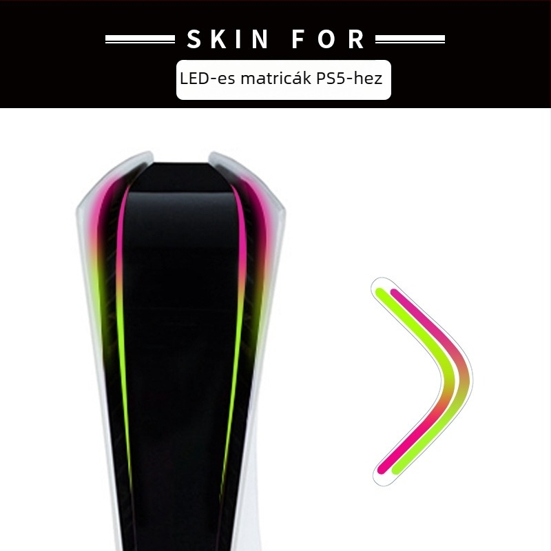 PS5 védőfólia gradient LED világítócsíkkal, PVC 0,1 mm, vízálló, szennyeződés elleni, testreszabható