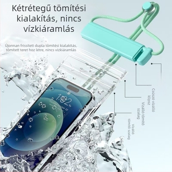 Érintőképernyős vízálló telefon tok, önzáró átlátszó tok a tengerpartra, búvárkodásra és raftingra