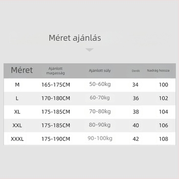 Fekete férfi téli kötött sportos nadrág fleece béléssel, egyenes szabású