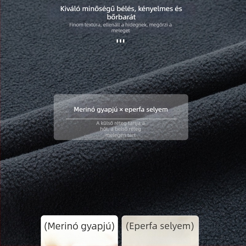 Férfi téli sportnadrág fleece-béléssel, szélálló, meleg, egyenes szabású