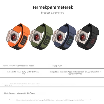 Apple Watch nylon vászon szíj Alpine Velcro hurkolóval, 46 mm, S1–S10 sorozatokhoz