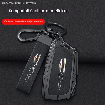 Cadillac CT5/CT4 kulcstartó – cinkötvözet + marhabőr, luxus megjelenés, testreszabható, jogosult magánmárka