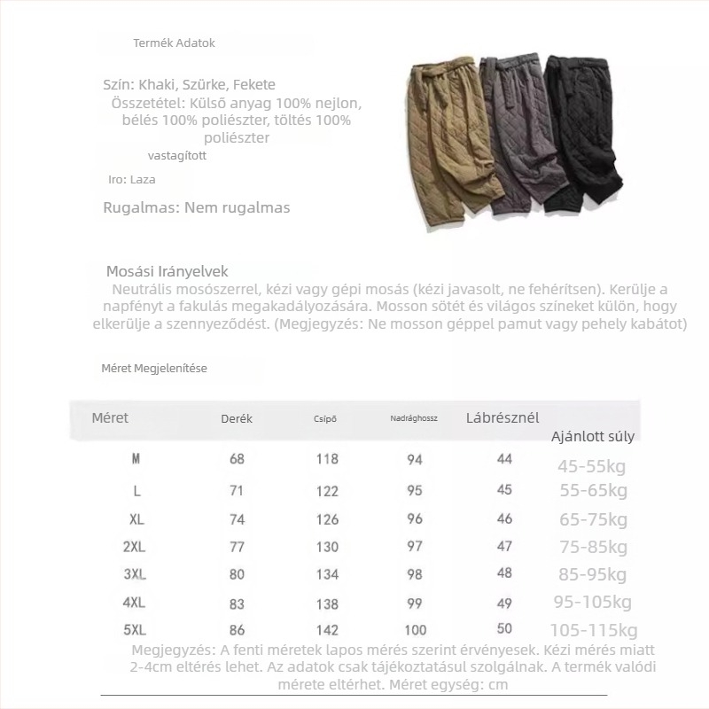 Férfi pamutkeverék nadrág, vastagított, egyenes szabású, középmagas derékkal, kínai stílusú retro casual nadrág több zsebes