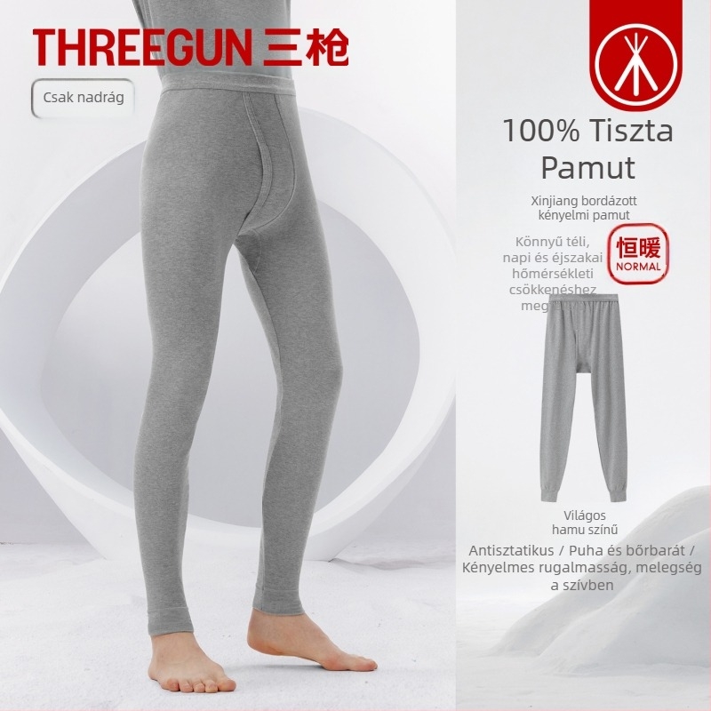Threegun férfiak őszi–téli meleg pamutnadrág, 100% pamut, vastag és kényelmes