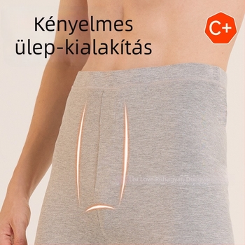 Férfi magas méretű modal pamut melegítő nadrág fleece-béléssel, tavasz–ősz vékony modell, 120 cm hosszú