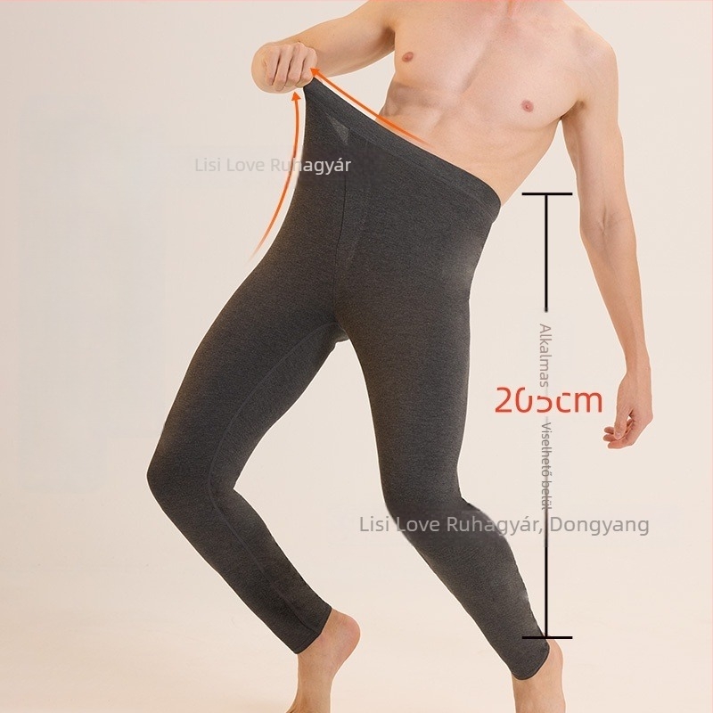 Férfi magas méretű modal pamut melegítő nadrág fleece-béléssel, tavasz–ősz vékony modell, 120 cm hosszú