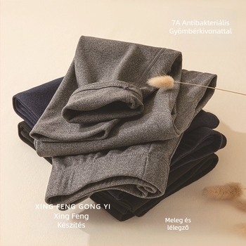 Férfi termoszárú nadrág német fleece anyagból, dupla bélés, 90–95% poliészter, 251–300 g/m² vastagság, fűtés és hőtartás