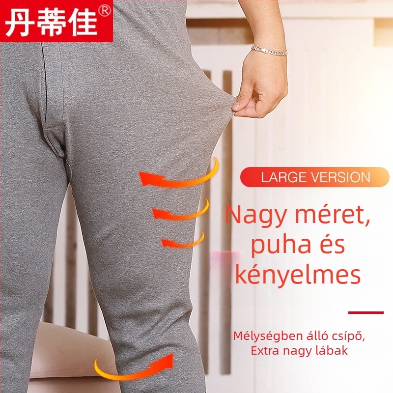 Férfi pamut hosszú alsó – egyszínű, egy rétegű, melegen tartó, 141–160 g/m²