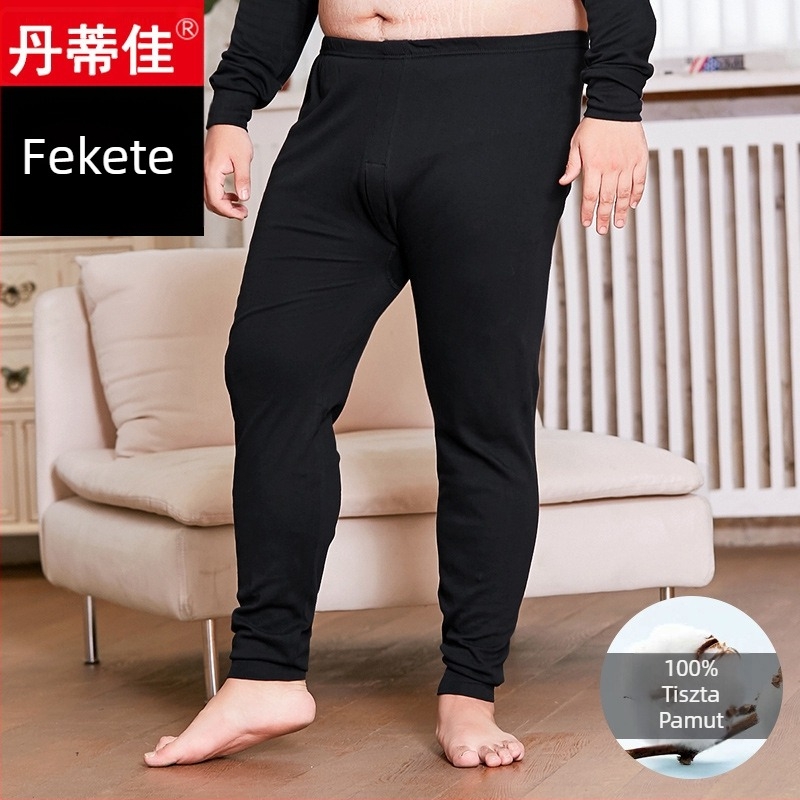 Férfi pamut hosszú alsó – egyszínű, egy rétegű, melegen tartó, 141–160 g/m²