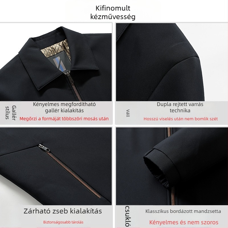 Woodpecker férfi téli kabát kapucnival, laza szabás, cipzár, több zseb