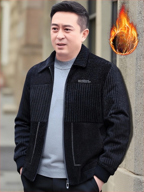 Rövid fazonú gyapjúdzseki fleece béléssel, vastag, rever-gallérral, őszi-téli szezonra