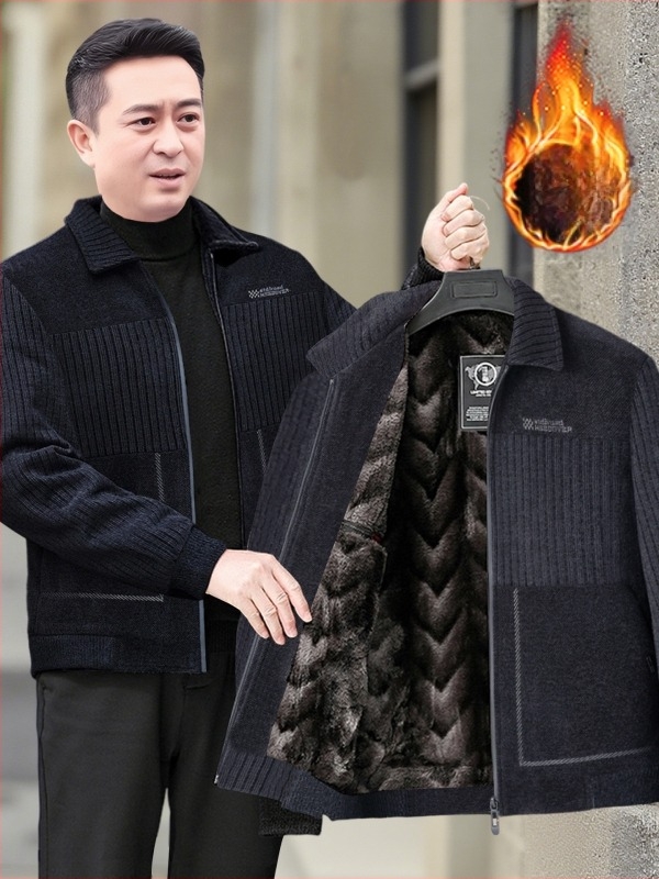 Rövid fazonú gyapjúdzseki fleece béléssel, vastag, rever-gallérral, őszi-téli szezonra