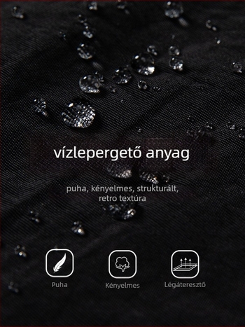 Férfi vízálló nylon cargo nadrág, laza szabás, középmagas derekú, egyenes szárú
