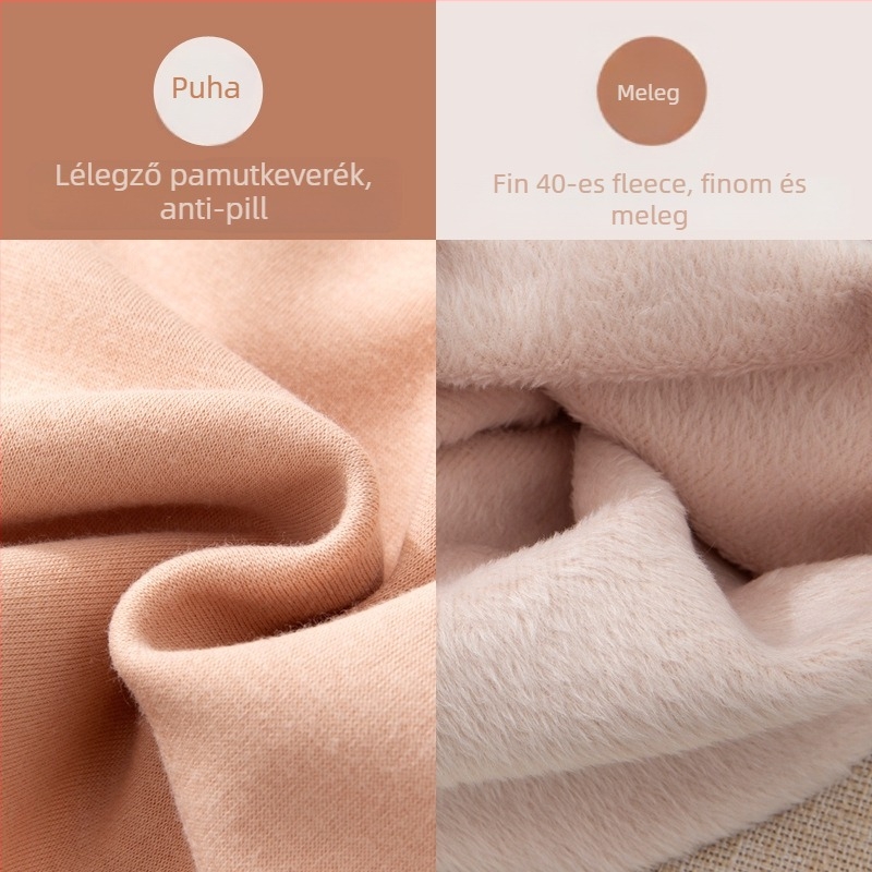 Gyermekek termikus alsónemű szett – pamut, dupla rétegű, vastagított, magas derék, mérsékelt melegítés