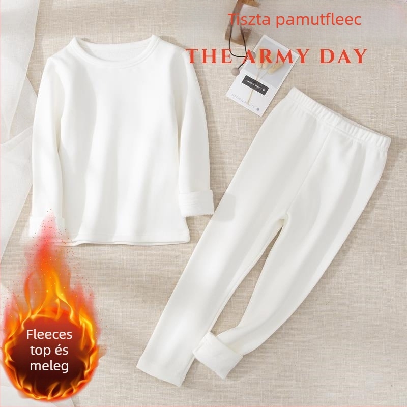 Gyermekek termikus alsónemű szett – pamut, dupla rétegű, vastagított, magas derék, mérsékelt melegítés