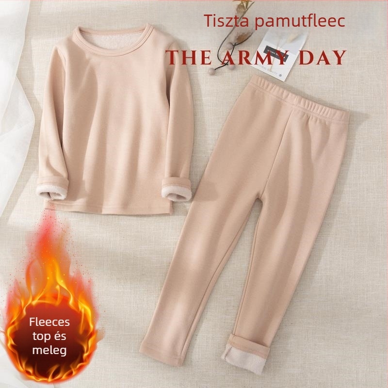 Gyermekek termikus alsónemű szett – pamut, dupla rétegű, vastagított, magas derék, mérsékelt melegítés