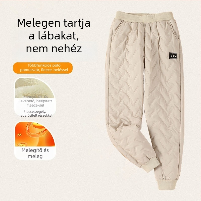 Női pamutnadrág fleece béléses, rendkívül vastag, szél- és vízálló, magas derekú, harém stílusú