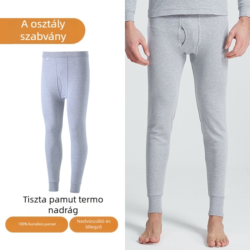 Férfiak 100% pamut vékony alsónemű nadrág, magas derekú, bokáig érő hossz