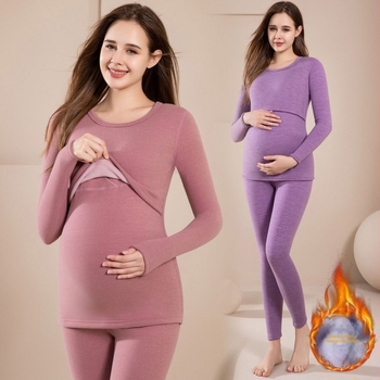 Anyasági melegítőruha készlet polár fleece béléssel, szoptatási nyílással, hosszú Ujjú, két darabos