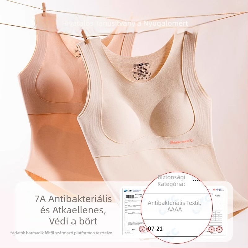 Lányoknak szóló termikus mellény beépített melltartóval és mellkasbetétekkel