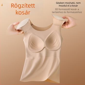 Őszi-téli női termál felső, karcsúsított fazon melltartó betétekkel, ujjatlan, hátsó formázóhatás, alapréteg