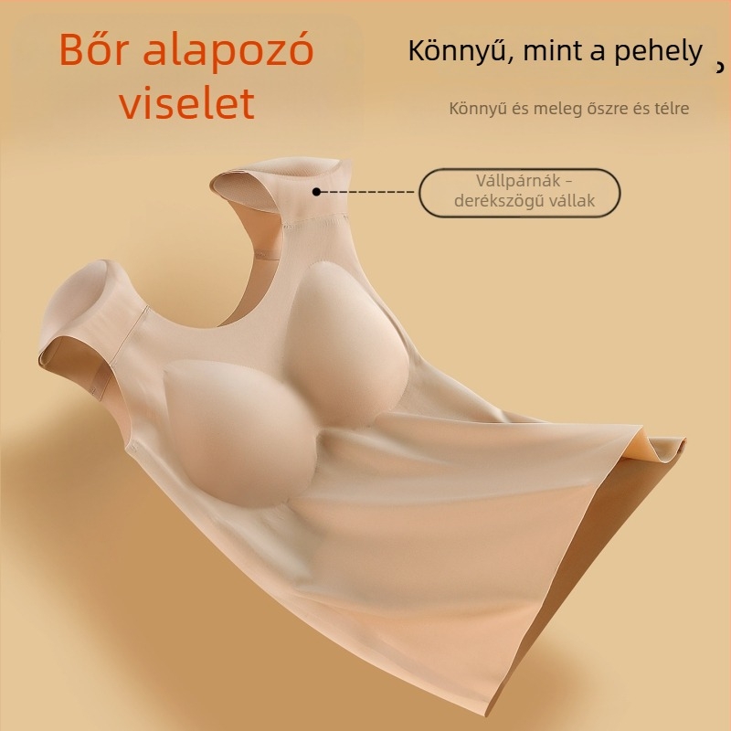 Őszi-téli női termál felső, karcsúsított fazon melltartó betétekkel, ujjatlan, hátsó formázóhatás, alapréteg