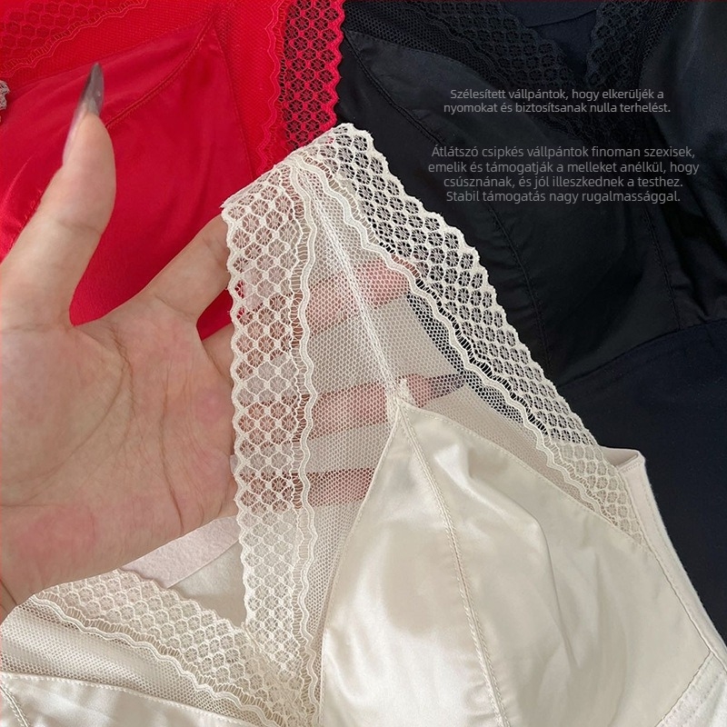 Női selyem-szövésű top V-nyakkal, beépített melltartó párnával és push-up effektussal, karcsú szabású alapréteg téli visehez