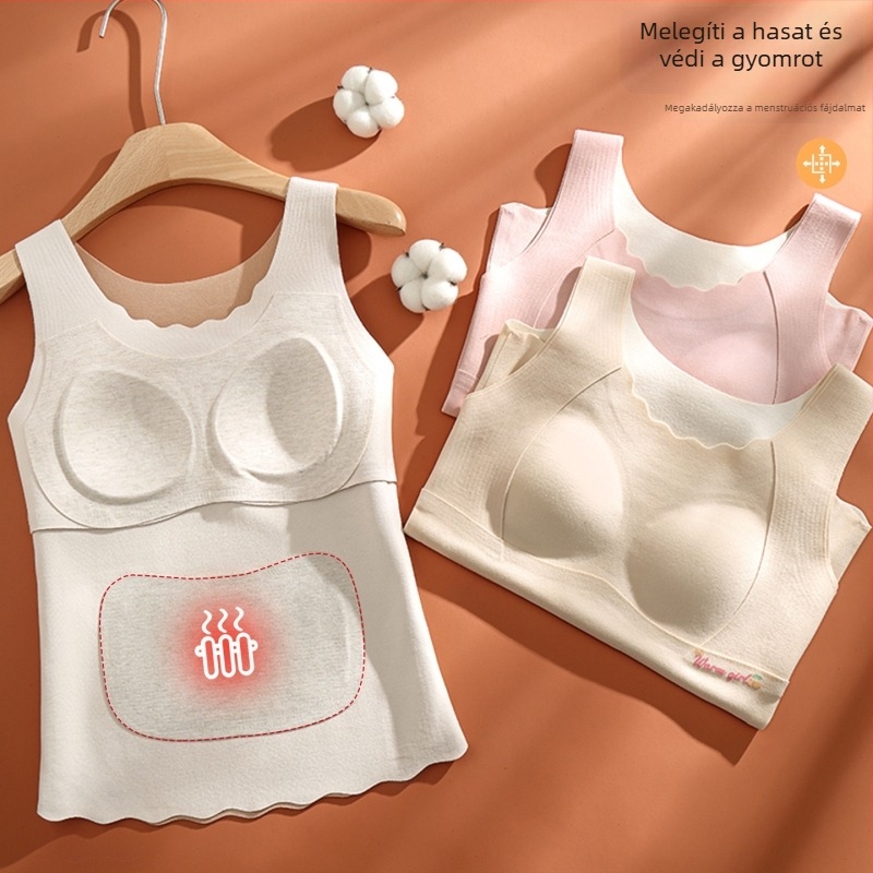 Meleg mellény beépített kosárral, fleece-béléssel, dupla rétegű poliészterből – has és hátsó védelem, tinédzser lányoknak 13–18 éves