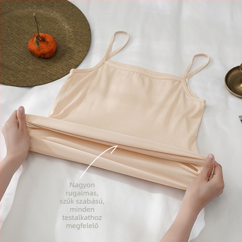 Camisole Milk Silk, pántos fazon, négyzet alakú gallér, 95–100% poliészter, nyár–tavasz–ősz