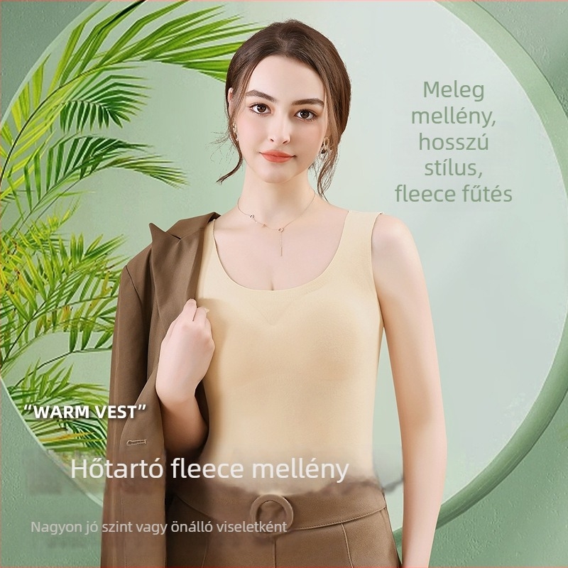 Női melegítő mellény melltartóbetéttel, kerek nyakú, vastag poliészter anyag (251–300 g/m²), pulóver-stílus