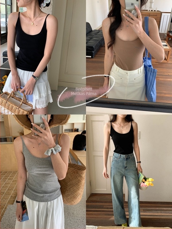 Sling-stílusú top, egyenes szabás, poliészter, mikro-stretch rugalmasság, tartalmaz spandex