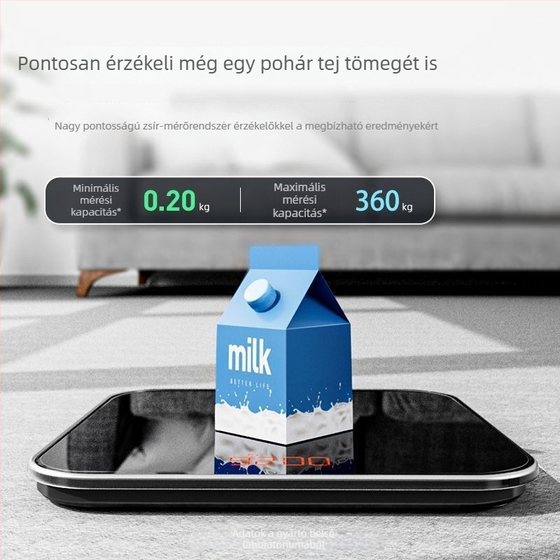 Otthoni elektronikus testsúlymérő, pontos és tartós, újratölthető, kompakt okos mérleg a testzsír mérésére