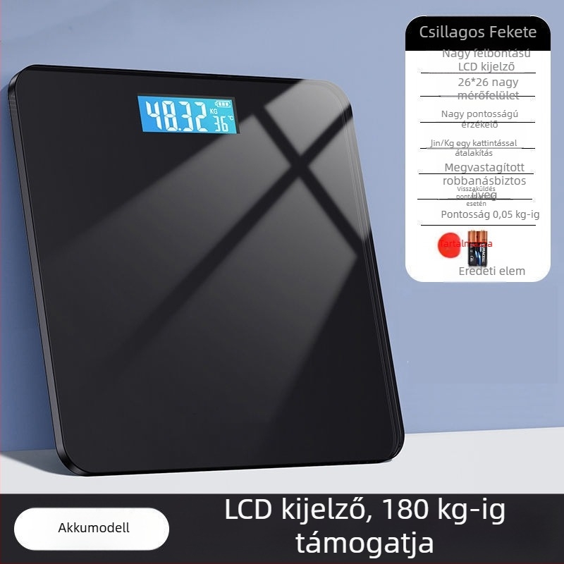 Otthoni elektronikus testsúlymérő, pontos és tartós, újratölthető, kompakt okos mérleg a testzsír mérésére