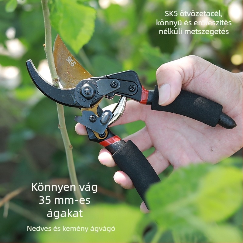 Rongxin metszőolló, SK5 acél, vastagított kivitel, megkönnyíti az ágak vágását
