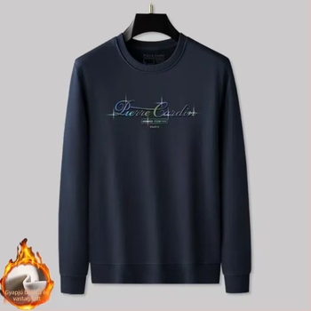Prémium 100% pamut hosszú ujjú póló-sweater férfiaknak – tavasz-őszi, laza szabás, kerek nyak, alapdarab
