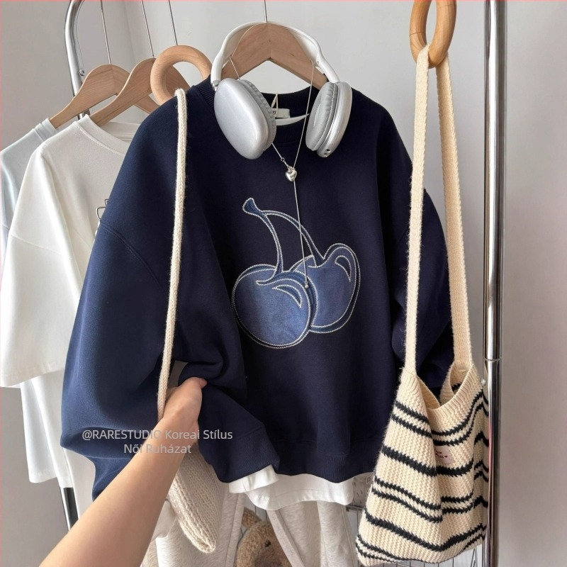 Női kapucnis fleece pulóver geometriás mintával, laza szabás, hosszú ujjú, kerek nyakú, poliészter anyag