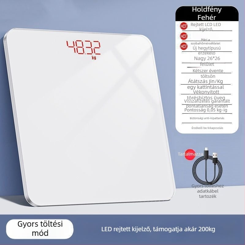 Elektronikus testsúlymérő otthoni mérleg, egyéb funkciókkal (Terméktípus: Egyéb; Maximális teherbírás: 1; Alkalmas felnőtteknek; Funkciók: Egyéb funkciók)