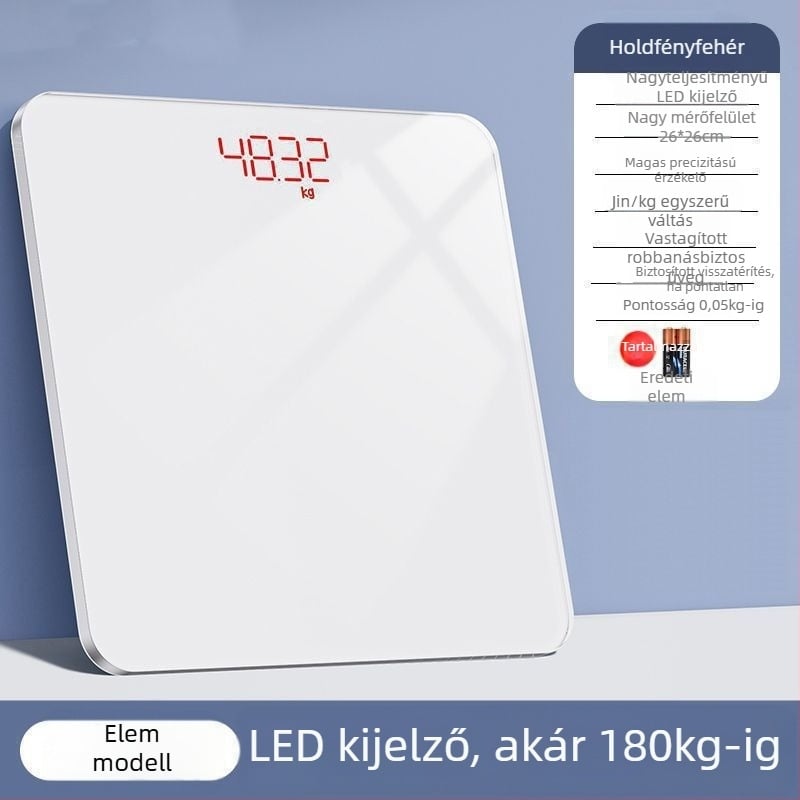 Testtömeg- és testzsír-mérő, kompakt elektronikus, újratölthető, otthoni okos mérleg felnőtteknek