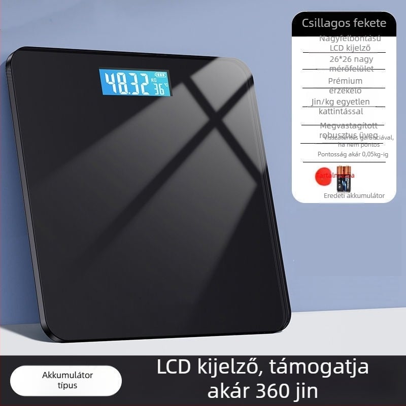 Elektronikus testsúlymérő, egyszerű dizájn, felnőtteknek