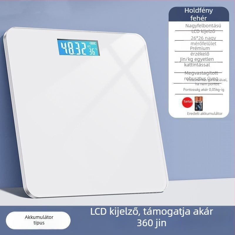 Elektronikus testsúlymérő, egyszerű dizájn, felnőtteknek