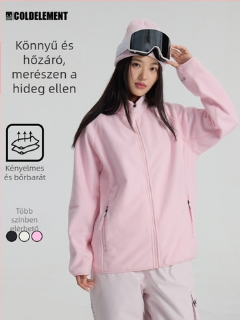 Fleece kardigán – uniszex, polar fleece anyag 260 g/m², meleg télre és őszre, egyszínű, kapucni nélküli (polar fleece; 260 g/m²; uniszex; tél/ősz; kapucni nélküli)