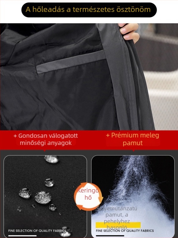 M-8XL téli férfi kapucnis pamutszövetes töltött kabát, plusz méret, laza szabású