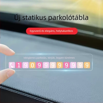 Gépkocsi ideiglenes parkolótábla, műanyag, logóval testreszabható, szívó típus (Yiju)