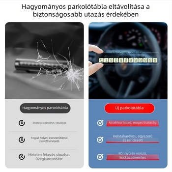 Gépkocsi ideiglenes parkolótábla, műanyag, logóval testreszabható, szívó típus (Yiju)