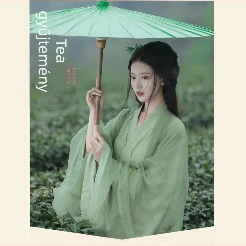 Hanfu felső – Wei Jin által ihletett, elegáns ősi stílus, chiffon elasztánnal, bevont kivitelezés, nyár 2023