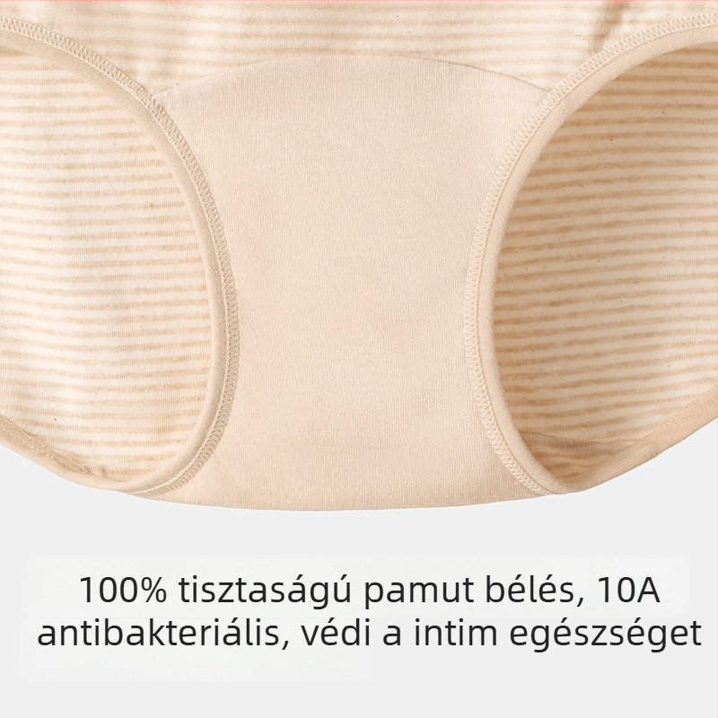 Színes pamut női alsó, antibakteriális, 10A, 100% pamut a intim résznél, magas derék, lélegző, háromszög fazon