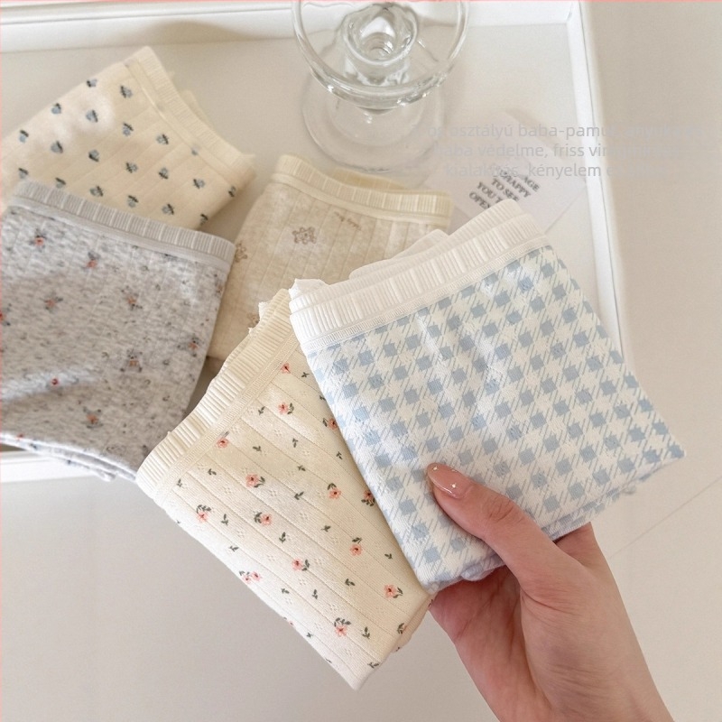 Kétfunkciós antibakteriális varrat nélküli boxer-leggings nőknek, virágmintás, pamut, lélegző, középmagas derék
