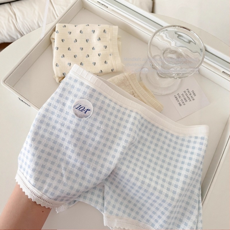 Kétfunkciós antibakteriális varrat nélküli boxer-leggings nőknek, virágmintás, pamut, lélegző, középmagas derék