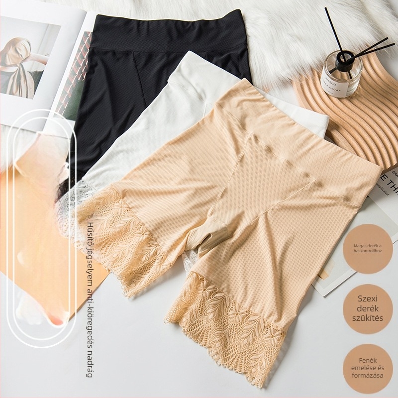 Női Ice Silk capri leggings, magas derekú, varrás nélküli, lélegző, ultra vékony, átlátszóság elleni védelem