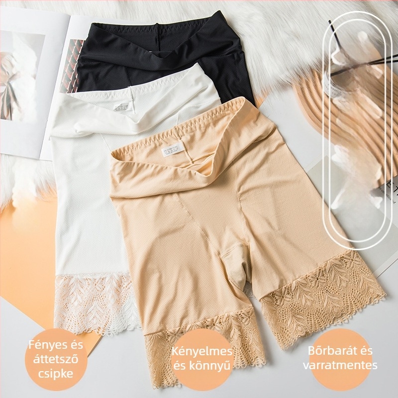 Női Ice Silk capri leggings, magas derekú, varrás nélküli, lélegző, ultra vékony, átlátszóság elleni védelem